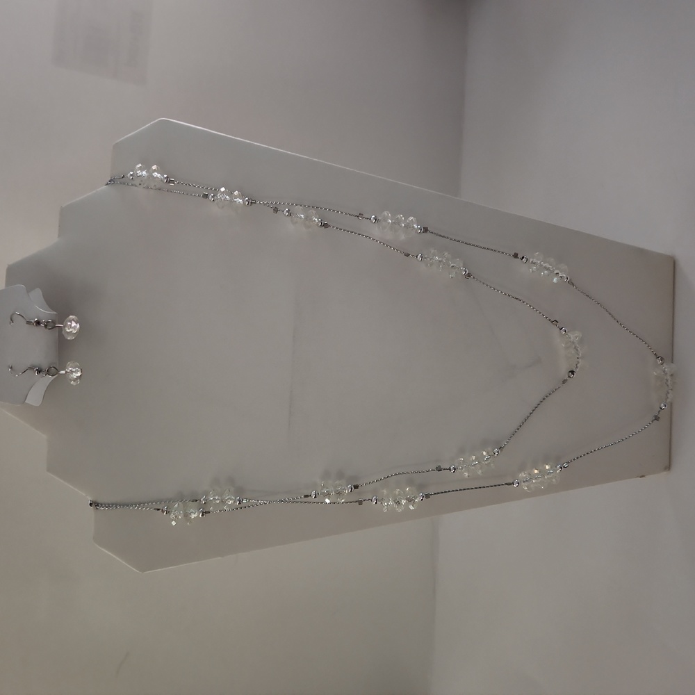 NWT Rodelle Shaped Clear Bead Necklace Set